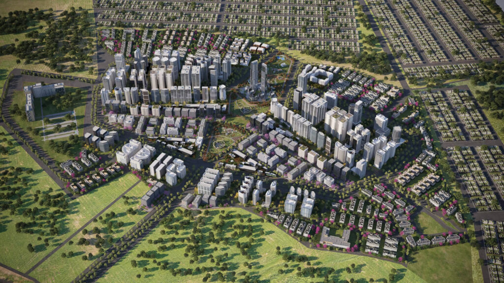 Official aerial visualisation of NSIT City, CBD Punjab's technology district